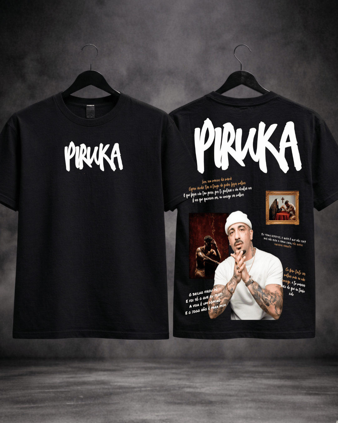 T-Shirt Piruka Retrato Preta - Sudrops