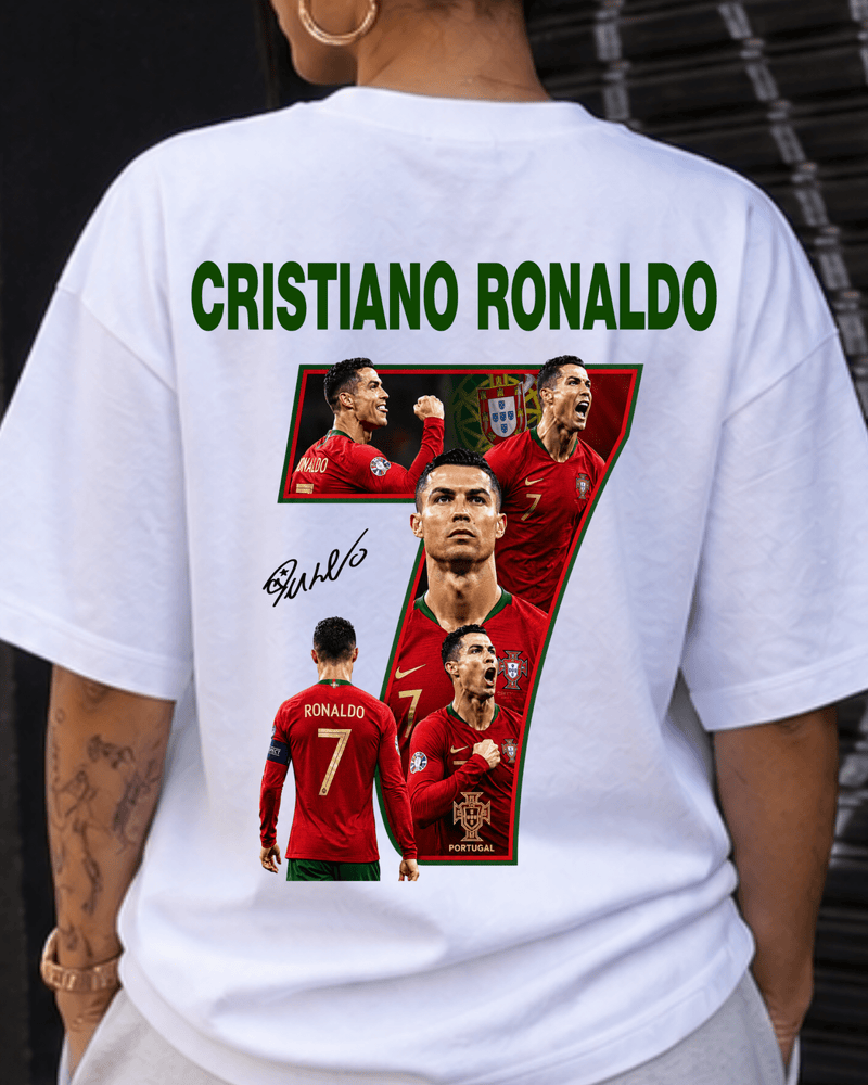 T-shirt Portugal CR7 Copa 2026 branca - mockup principal - Sudrops