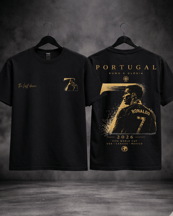 T-Shirt Portugal CR7 The Last Dance Copa 2026 Preta