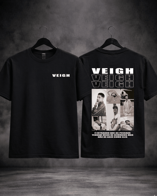 T-shirt Veigh Edição de Fã rosa - detalhe frente e costas - SuDrops