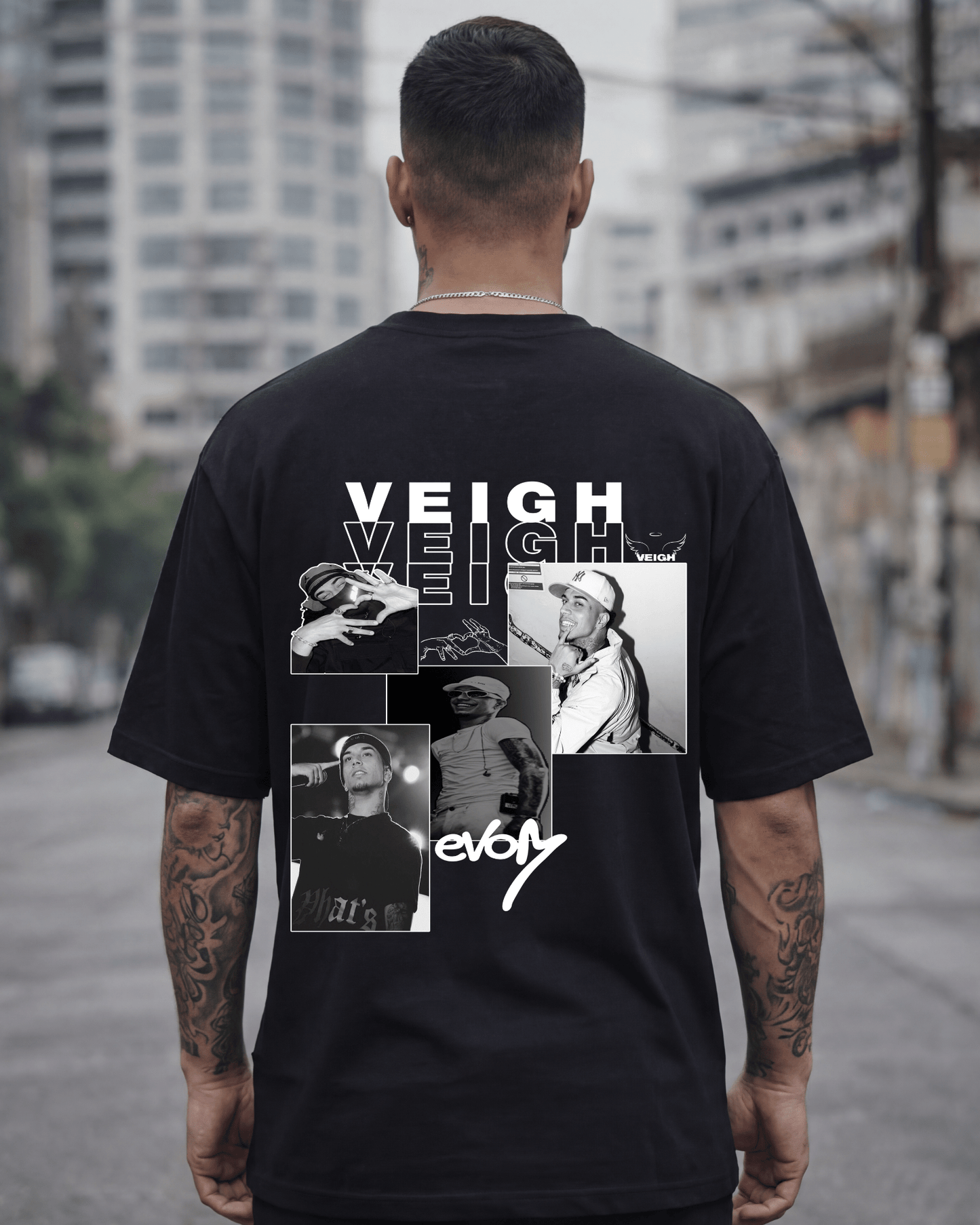 T-shirt Veigh Edição de Fã preta frente e costas - SuDrops