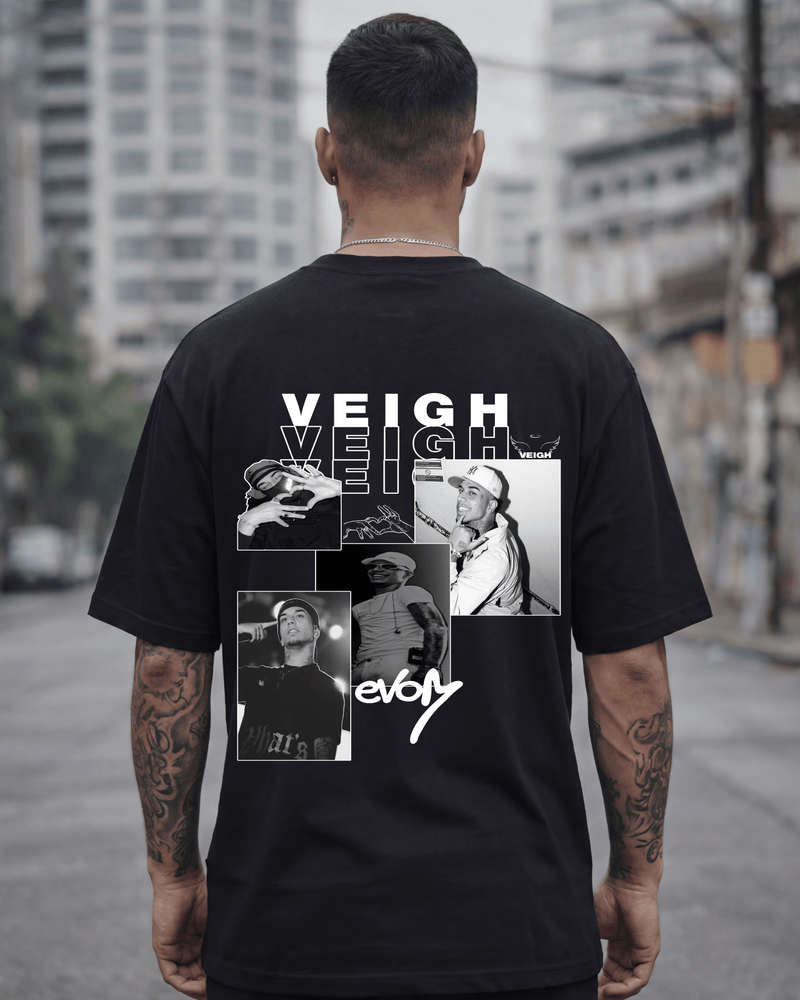 T-shirt Veigh Edição de Fã preta frente e costas - Sudrops
