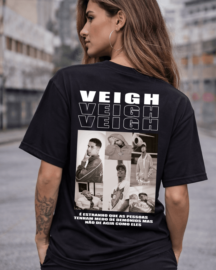 T-Shirt Veigh Edição de Fã Preta Rosa v2