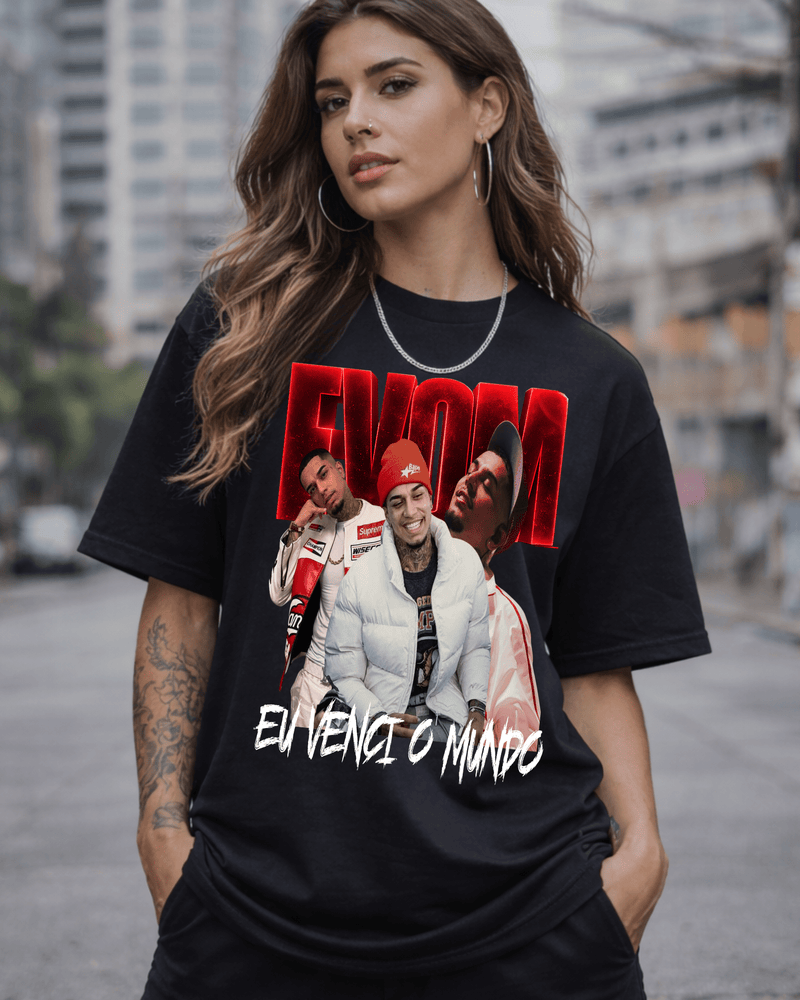 T-shirt Veigh Eu Venci o Mundo preta - mockup principal - Sudrops